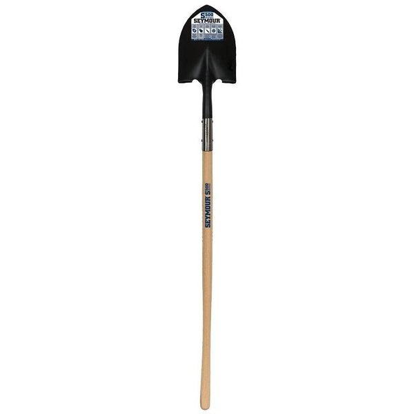 Seymour Midwest S500 Industrial Shovel, 9-1/2 in W 14 ga Steel Blade, Hardwood Handle 49344